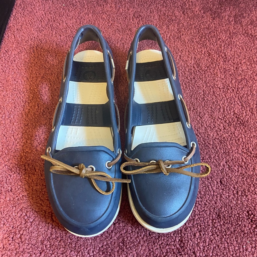 Crocs navy boat shoes
